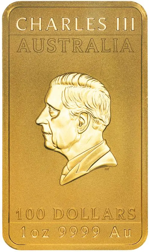 2024 Australian 1 oz Rectangular Dragon Gold Coin Bar Pre-Owned obverse