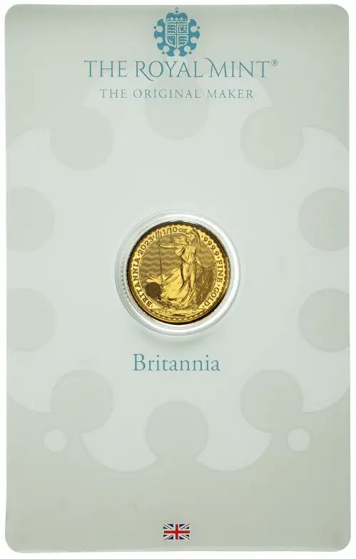 2023 Gold Bullion 0.1 oz Britannia Coin In Sleeve reverse