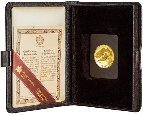 1980 Gold Canadian Hundred Dollars ($100) Gold Proof Kayak 23101