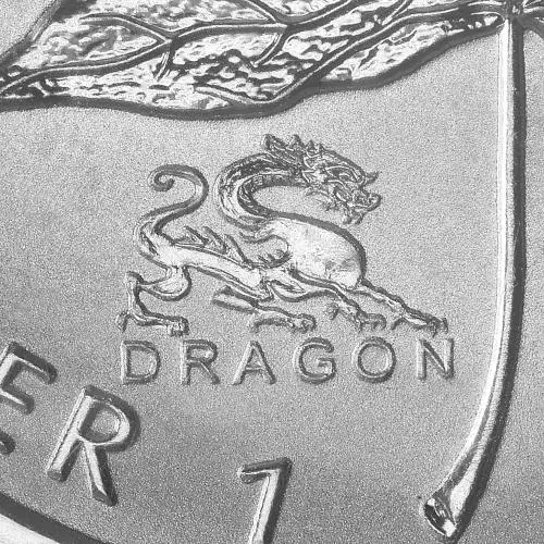 2000 Silver Uncirculated 1 Ounce Maple Dragon Privy Mark  Coin dragon priv