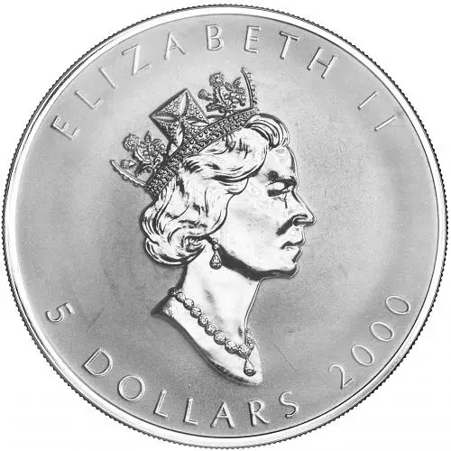 2000 Silver Uncirculated 1 Ounce Maple Dragon Privy Mark  Coin obverse