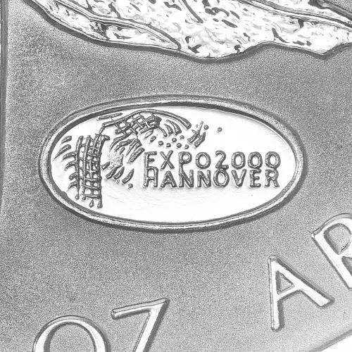 2000 Silver Uncirculated 1 Ounce Maple Expo 2000 Hannover Coin privy image