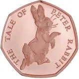 2017 The Tale of Peter Rabbit 50p Gold Proof Coin & Book Set