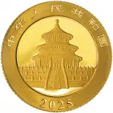 2025 Chinese 3g Panda Gold Bullion Coin obverse