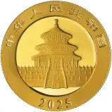 2025 Chinese 8g Panda Gold Bullion Coin obverse