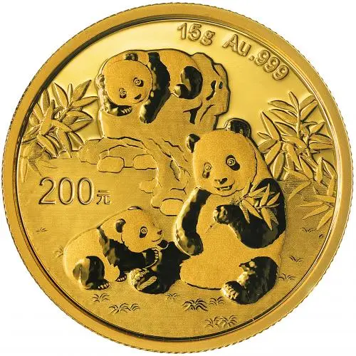 2025 Chinese 15g Panda Gold Bullion Coin reverse