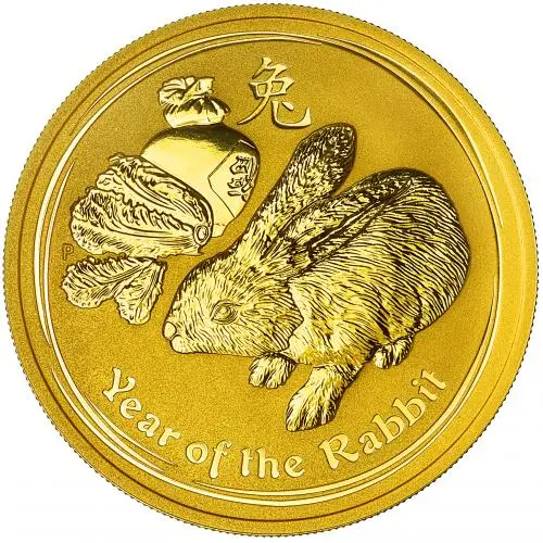 2011 Gold Bullion 1 Ounce Lunar Year of the Rabbit  Coin Single Australia Perth Mint reverse