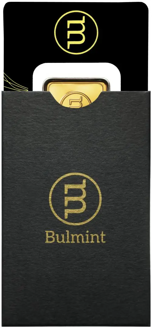 Bulmint 20g Minted Gold Bullion Bar in sleeve 1