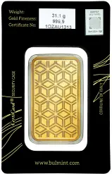 Bulmint 1 Ounce Minted Gold Bullion Bar obverse 1