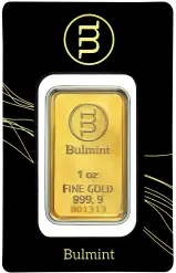 Bulmint 1 Ounce Minted Gold Bullion Bar reverse 1