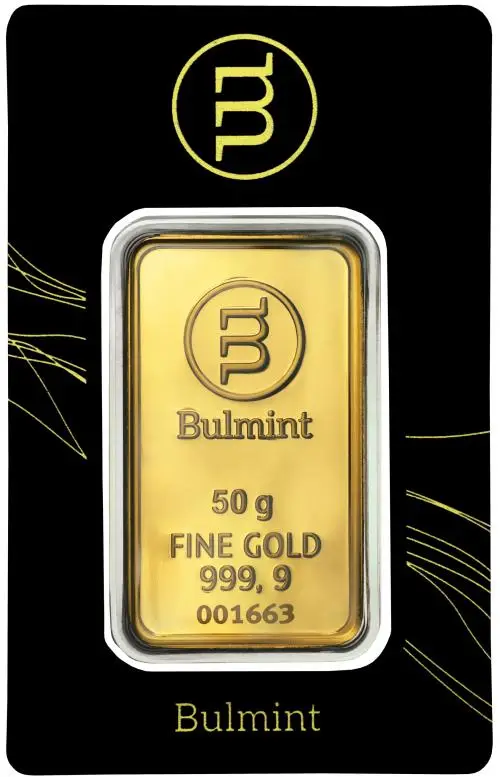 Bulmint 50g Minted Gold Bullion Bar reverse 1