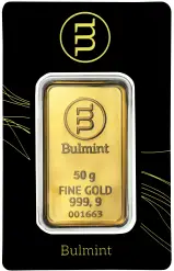 Bulmint 50g Minted Gold Bullion Bar