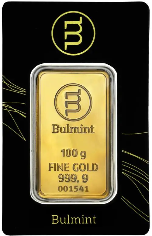 Bulmint 100g Minted Gold Bullion Bar reverse 1