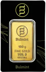 Bulmint 100g Minted Gold Bullion Bar