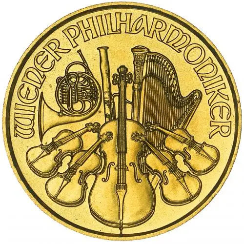 2024 Austrian 0.1 oz Gold Philharmonic Coin  reverse