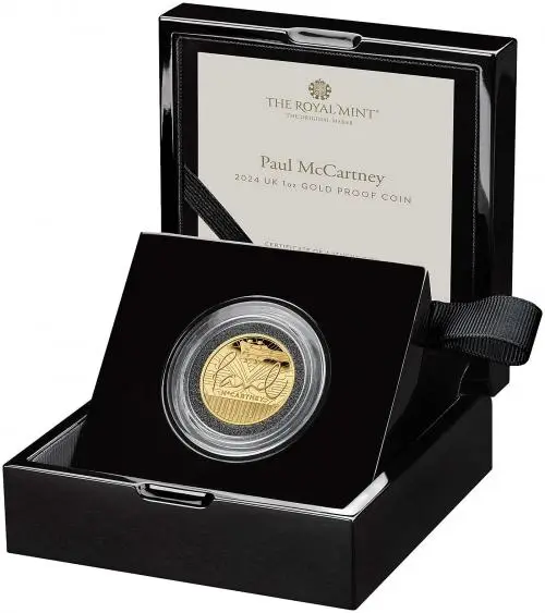 2024 Paul McCartney 'Music Legends' Gold Proof 1 oz Coin TRM Display box
