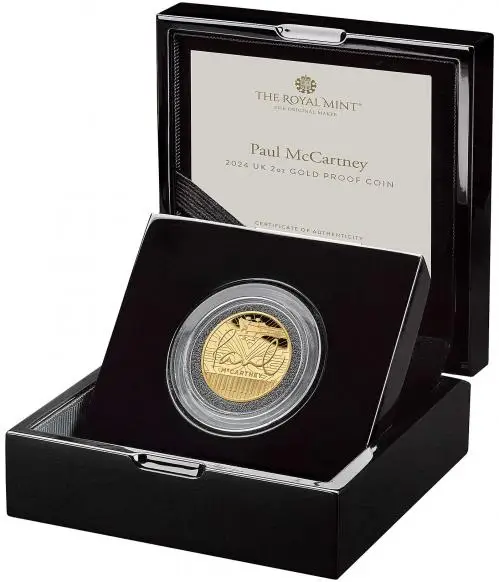 2024 Paul McCartney 'Music Legends' Gold Proof 2 oz Coin TRM Display Box