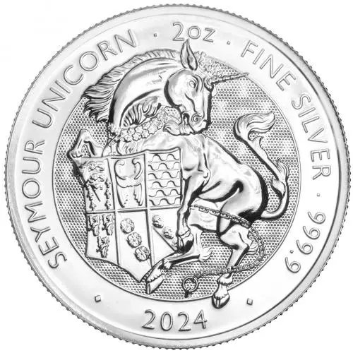 2024 Tudor Beasts Seymour Unicorn 2 oz Silver Bullion Coin Pre-Owned reverse