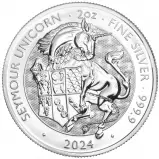 2024 Tudor Beasts Seymour Unicorn 2 oz Silver Bullion Coin Pre-Owned