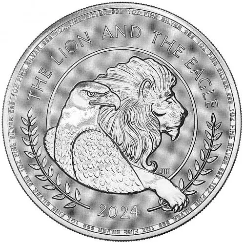 2024 The Lion and Eagle 1 oz Silver Bullion Coin Pre-Owned reverse