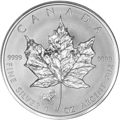2002 Silver Uncirculated 1 Ounce Maple Horse Privy Coin reverse