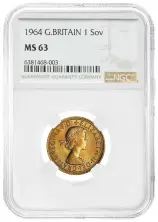 1964 Gold Full Sovereign QEII II Graded Coin MS-63 | Chards