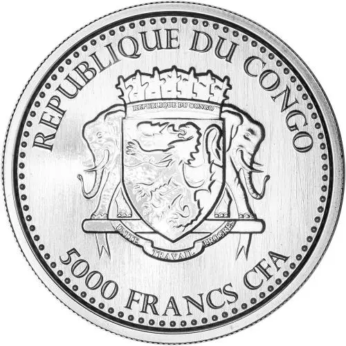 2016 Silver 1 Ounce Silverback Gorilla  Coin Republic of Congo obverse