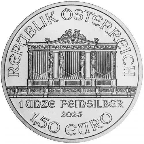 2025 Austrian Silver Philharmonic 1 oz Bullion Coin obverse