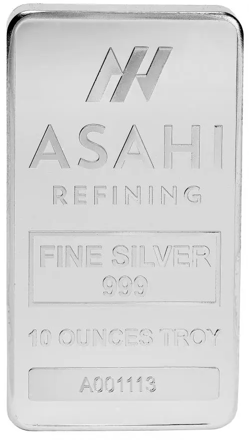 Asahi 10 oz Minted Silver Bar (Pre-Owned) obverse