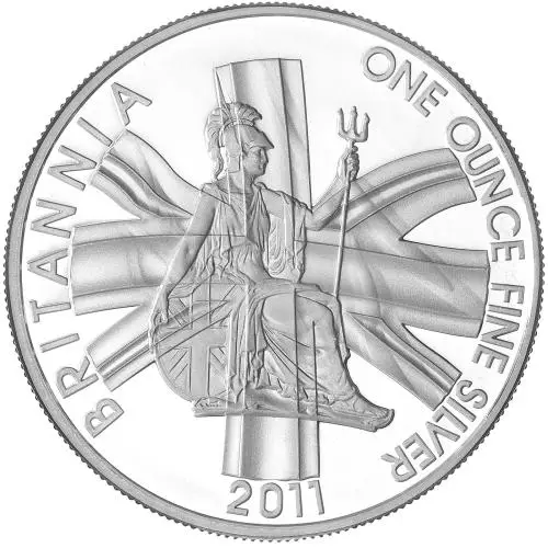 2011 Silver Proof 1 Ounce Britannia Elizabeth II  Coin Single Pre-Owned United Kingdom The Royal Mint reverse