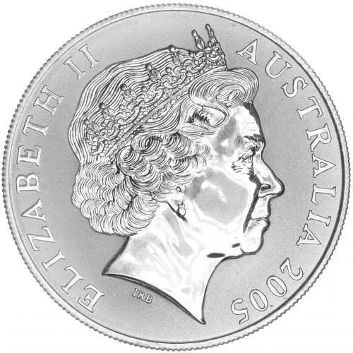 2005 Royal Australian Mint 1 oz Silver Kangaroo Bullion Coin obverse