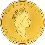 2001 Gold Canadian Ten Dollars ($10) Proof Leaf Hologram 23096
