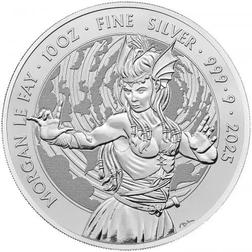 2025 Morgan Le Fay 10 oz Silver Bullion Coin Reverse TRM