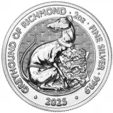 2025 Tudor Beasts 2 oz 'White Greyhound of Richmond' Silver Bullion Coin