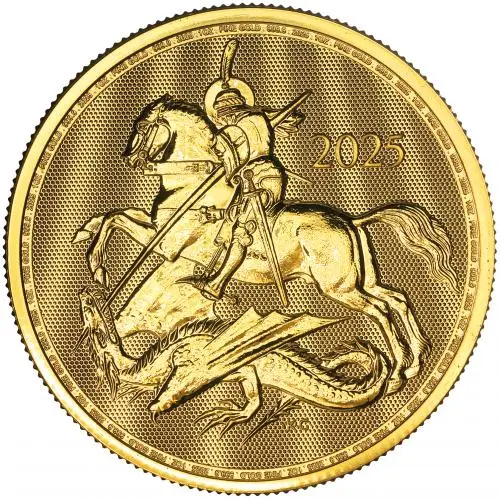 2025 St George and the Dragon 1 oz Gold Bullion Coin reverse