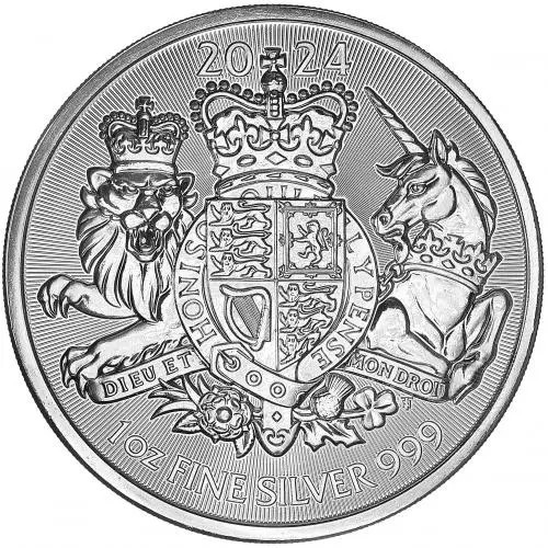 2024 Royal Arms 1 oz Silver Bullion Coin reverse chards image
