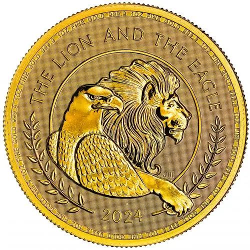 2024 The Lion and Eagle 1 oz Gold Bullion Coin reverse