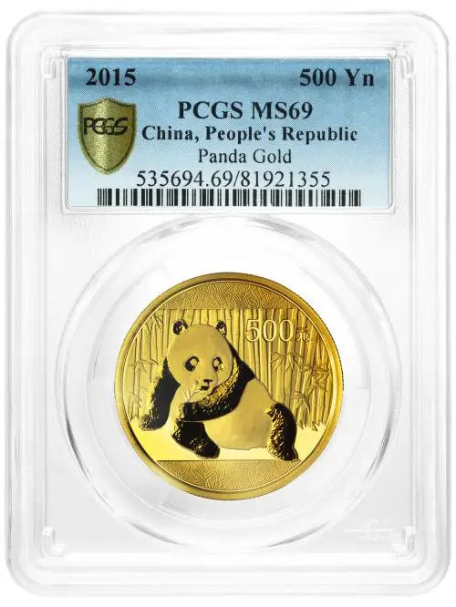 2015 Gold Graded 1 Ounce Panda  Coin Single China PCGS MS-69 reverse