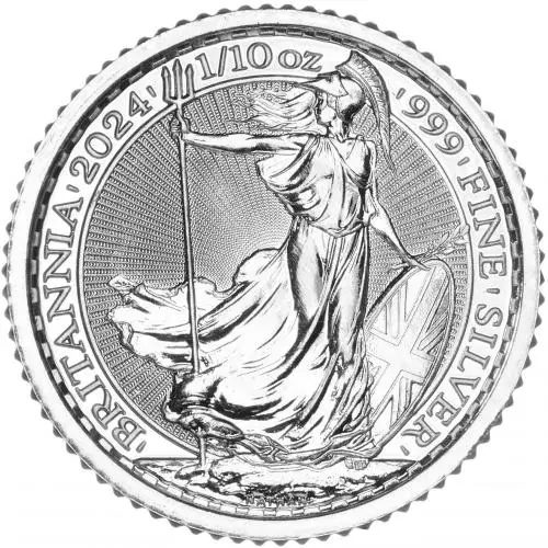 2024 Silver Britannia 0.1 oz Bullion Coin reverse