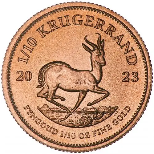 2023 Gold Bullion 0.1 Ounce Krugerrand  Coin Single South Africa South African Mint reverse