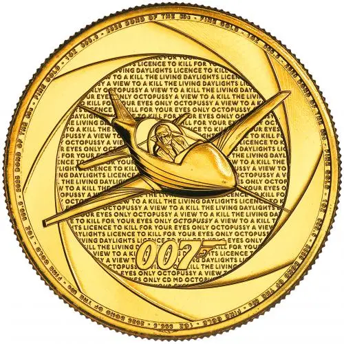 2025 James Bond of the 1980s 1 oz Gold Bullion Coin  reverse