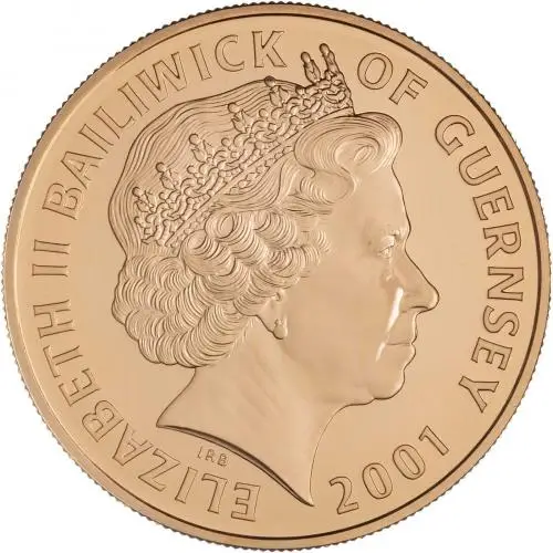 2001 Guernsey Gold Proof British Monarchs of the 19th Century £5 Coin obverse