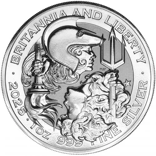 2025 Silver Britannia and Liberty 1 oz Bullion Coin reverse