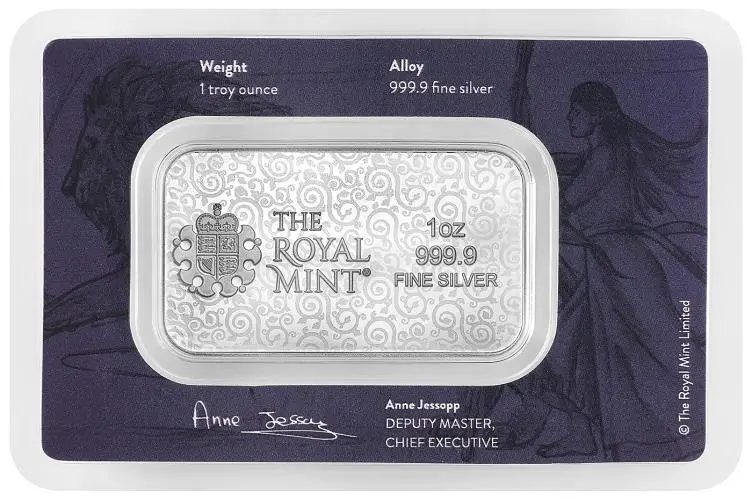 Una and the Lion 1 oz Silver Bar obverse