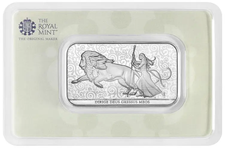 Una and the Lion 1 oz Silver Bar reverse