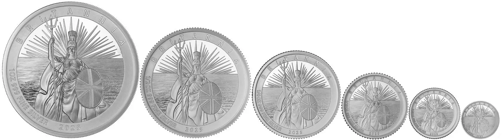 2025 Silver Proof Britannia 6-Coin Set reverse