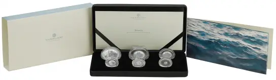 2025 Silver Proof Britannia 6-Coin Set display