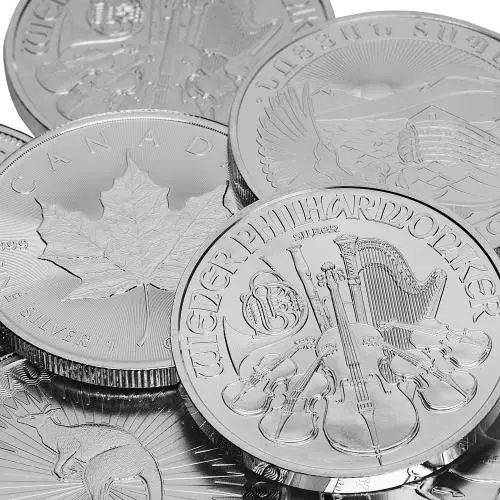 1 oz World Silver Bullion Coins Best Value (New) crop shot