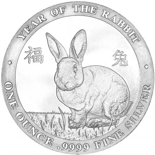 Silver 1 Ounce Year of the Rabbit  Rounds Single Baird & Co. reverse