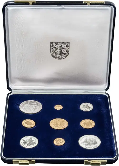 1972 Mixed Jersey Silver Wedding Proof Set - 9 Coins 24005 Boxed Set